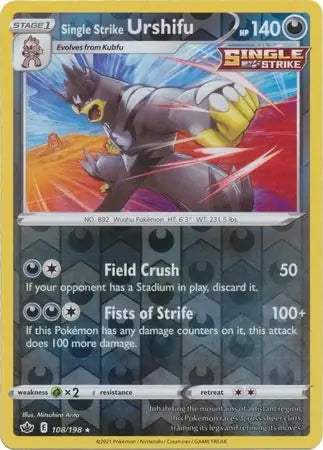 Chilling Reign Single Strike Urshifu #108/198 reverse holo